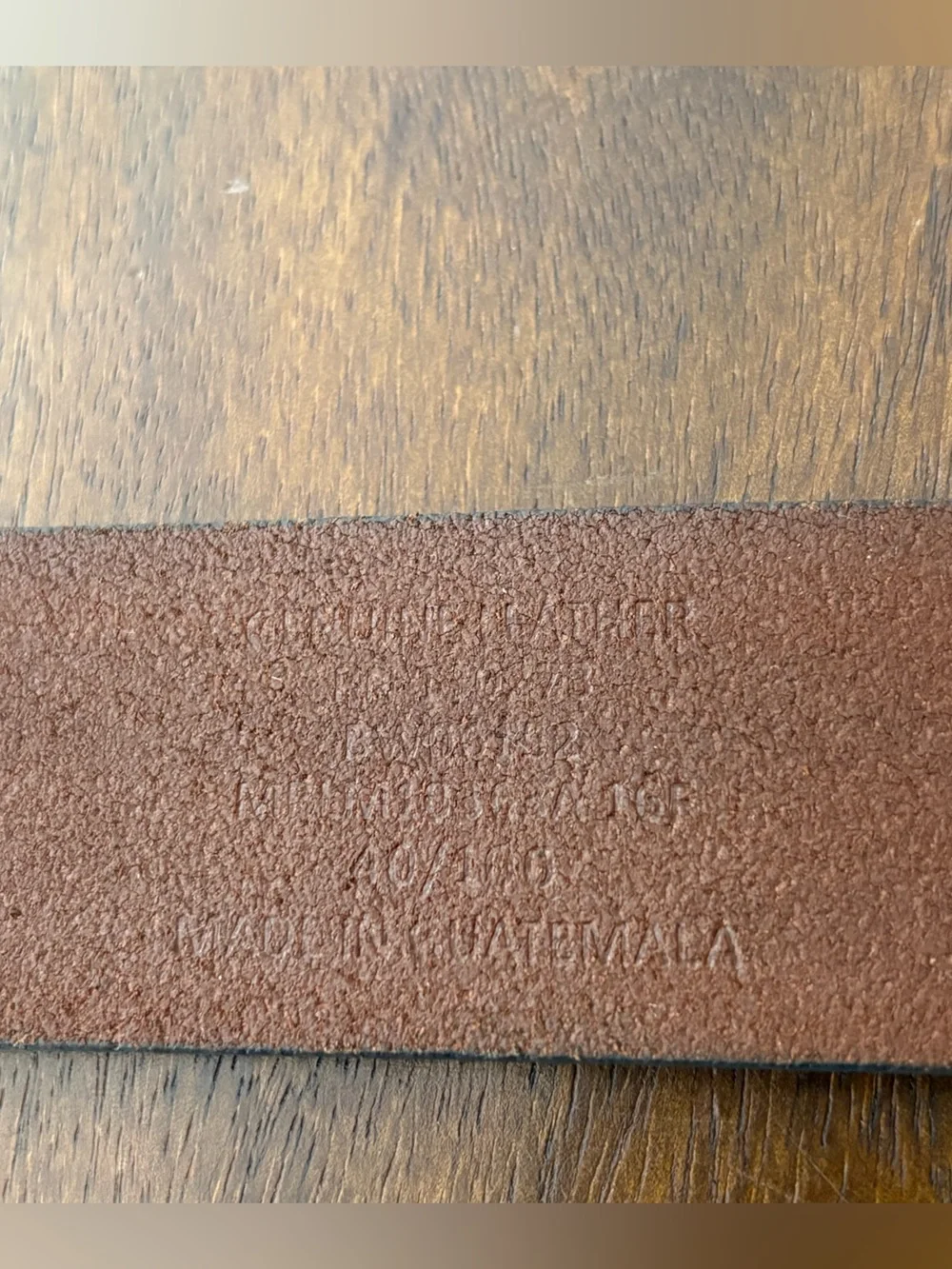WRANGLER Embossed Eagle Pattern Leather Men’s Belt Brass-toned Buckle Sz 40/100